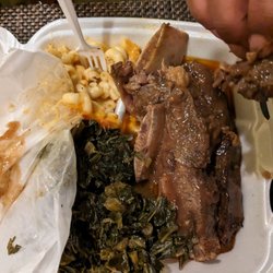 Morrison's Soul Food By Sheila Morrison - Short ribs with gravy. Mac and cheese+ greens