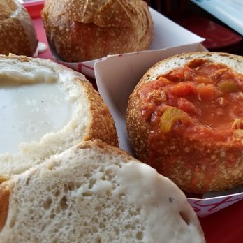 Chowders - Clam chowder and Tomato soup bread bowl. - Seafood Near Me - San Francisco, California