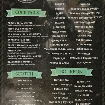 The Cottage Irish Pub - Menu - Irish Pub Near Me - San Antonio, Texas