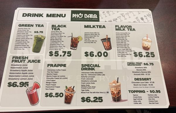 Menu photo 1 Pho Bar Deer Park, TX