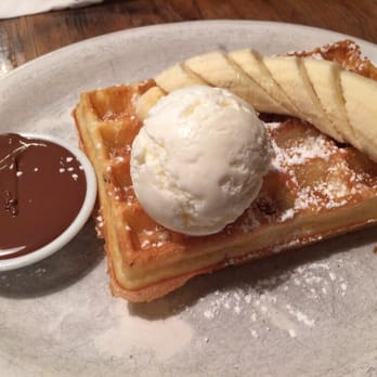 Nero Waffles - Banella waffle with vanilla icecream - Desserts Near Me - Vancouver, British Columbia
