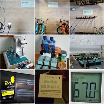 Tower 23 - Electric Car charging station, Free Bike Rentals, Free Surf Locker, K-cup coffee, minibar, Balcony View, $9.99 TV music,Hats, thermostat OFF - San Diego, CA
