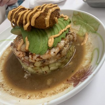 Mariscos El Submarino - La Chaparrita torre or tower ! So yummy but also a bit spicy lol but so good a smoky spicy - Seafood Near Me - Jackson Heights, New York