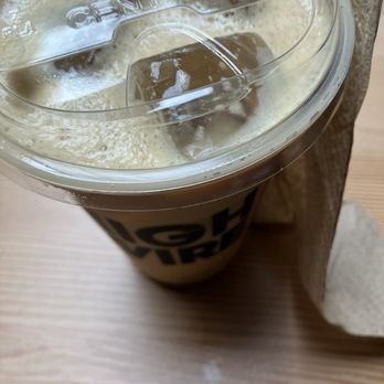 Prescott Market - Iced Vanilla Latta from HighWire coffee - Food Court Near Me - Oakland, California