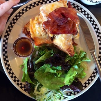 School Restaurant - Cheesy French Toast (stuffed & topped with candied bacon) & maple syrup. - Bakeries Near Me - Toronto, Ontario School Restaurant - Cheesy French Toast (stuffed & topped with candied bacon) & maple syrup. - Bakeries Near Me - Toronto, Ontario