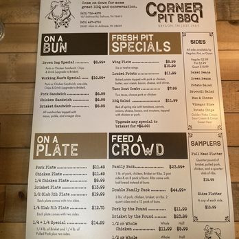 Corner Pit BBQ - Menu - Barbeque Near Me - Dellrose, Tennessee