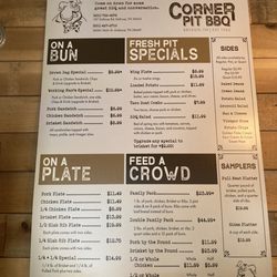 Corner Pit BBQ - Menu