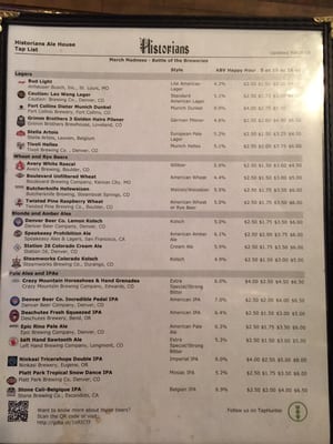 Menu photo 8 Historians Ale House Denver, CO Menu photo 8 Historians Ale House Denver, CO