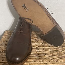 Resoled shoes with dye job.