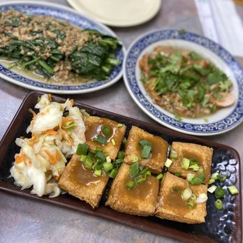 Seasons Taiwanese Eatery - 38. Taiwanese Fried Tofu, 43. Boiled Vegetable with Pork, Braised Pork Intestines - Taiwanese Near Me - Honolulu, Hawaii Seasons Taiwanese Eatery - 38. Taiwanese Fried Tofu, 43. Boiled Vegetable with Pork, Braised Pork Intestines - Taiwanese Near Me - Honolulu, Hawaii