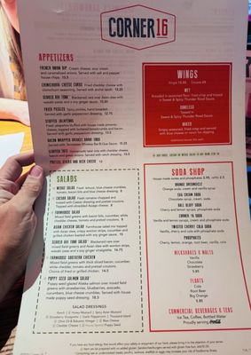 Menu photo 8 Corner 16 Knoxville, TN