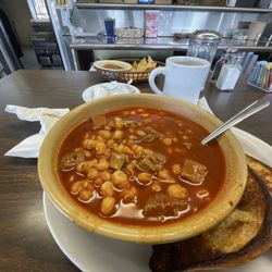 Lucy's Cafe - Menudo, and a hot coffee