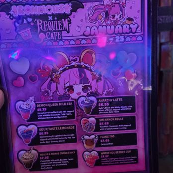 Requiem Coffee Tea and Fantasy - Ironmouse Pop-up Menu - Coffee & Tea Near Me - Anaheim, California