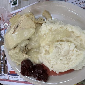 Gus's Keystone Family Restaurant - Turkey platter with turkey, stuffing, mashed potatoes, and cranberry sauce - Greek Near Me - Mount Joy, Pennsylvania