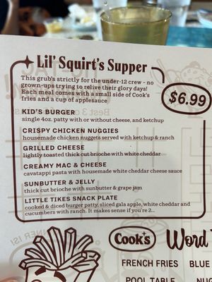 Menu photo 2 Cook's Burger Bar Williamsburg, VA