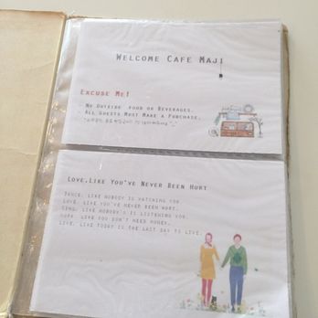 Cafe Maji - Beginning of menu - Coffee & Tea Near Me - Artesia, California