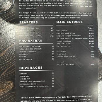 Pho Redbo - Menu! - Vietnamese Near Me - Westminster, California