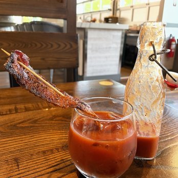First Watch - Bloody Mary with million dollar bacon. - Breakfast & Brunch Near Me - Leesburg, Virginia