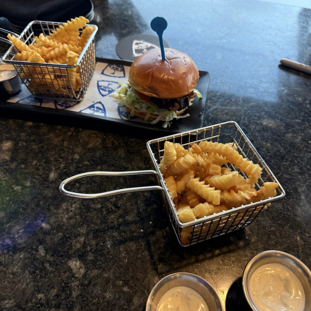 Topgolf - Grilled chicken sandwich, fries - Golf Near Me - Gilbert, Arizona