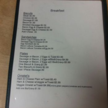 Canyon Quick Stop - Breakfast menu - Convenience Stores Near Me - Rising Fawn, Georgia
