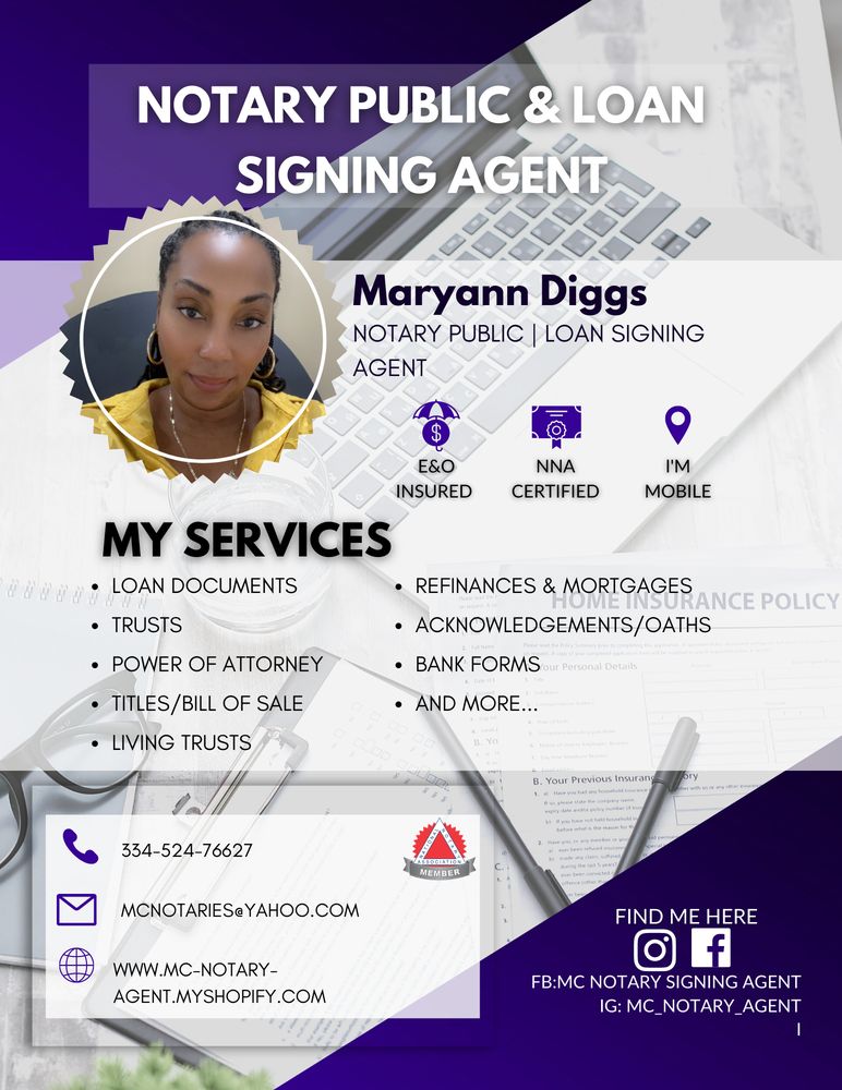 MC NOTARIES Updated June 2024 Phenix City, Alabama Notaries