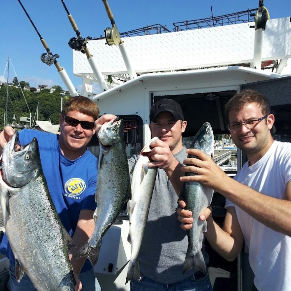 The keepers. 2 Coho, 2 Chinook Salmon on Tyee Charters The keepers. 2 Coho, 2 Chinook Salmon on Tyee Charters