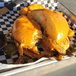 Benders Sports And Spirits - Chilli cheese burger with tots. Recommend