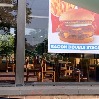 Wendy's - a sign in the window of a fast food restaurant - Burgers Near Me - Columbia, Maryland