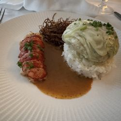 Lobster tail and shrimp ($55)