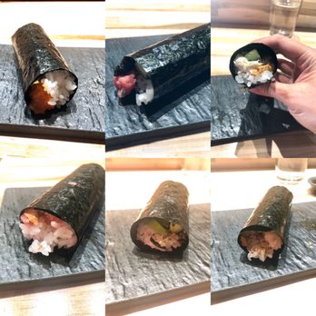 Handies Douzo - 5 hand roll set + hamachi hand roll - Sushi Bars Near Me - Houston, Texas Handies Douzo - 5 hand roll set + hamachi hand roll - Sushi Bars Near Me - Houston, Texas