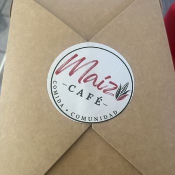 Maiz Cafe - My to go box... filled with half a HUGE huarache. - Cafes Near Me - Elk Grove, California