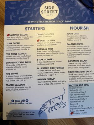 Menu photo 2 Side Street Cafe Bar Harbor, ME