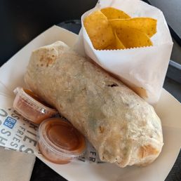 Surf and turf burrito, habanero salsa
