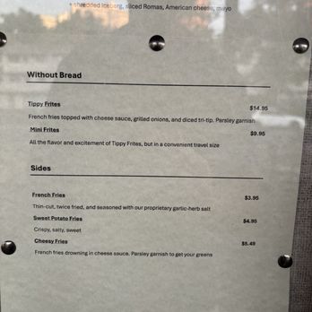 Beef & Company - Menu of sides & w/o bread items - Sandwiches Near Me - Pullman, Washington