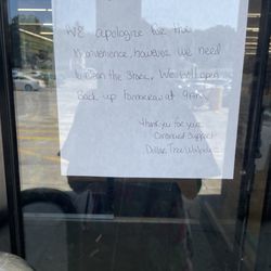Reason for store closure today.