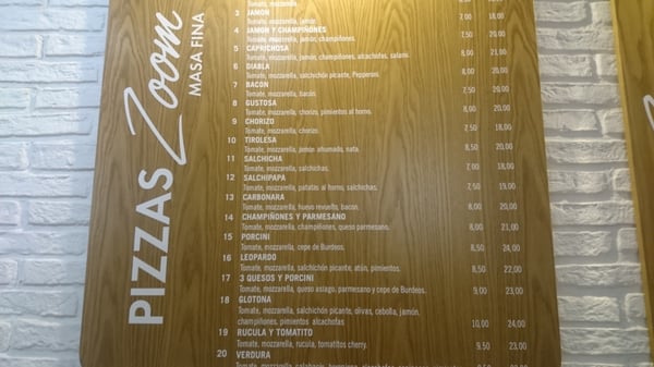 Menu photo 1 Zoom Pizza Seville, SE