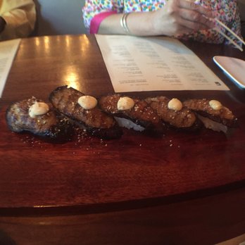 Uchi Houston - eggplant with lemon curd "sushi" - Sushi Bars Near Me - Houston, Texas