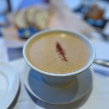 Galyn's - Lobster bisque--the best part of our meal - Seafood Near Me - Bar Harbor, Maine Galyn's - Lobster bisque--the best part of our meal - Seafood Near Me - Bar Harbor, Maine