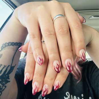 Anh Dao Nails Salon - Gel X nails with flame design - Nail Salons Near Me - Lynnwood, Washington Anh Dao Nails Salon - Gel X nails with flame design - Nail Salons Near Me - Lynnwood, Washington