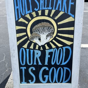 Vegetation Cafe & Kitchen - a sign for holy shittake our food is good - Vegan Near Me - Lakeland, Florida Vegetation Cafe & Kitchen - a sign for holy shittake our food is good - Vegan Near Me - Lakeland, Florida