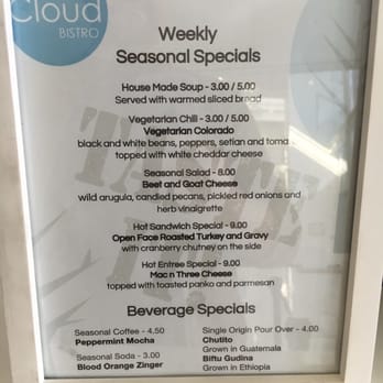 Cloud Bistro - Cloud Bistro Specials - Cafes Near Me - Mountain View, California