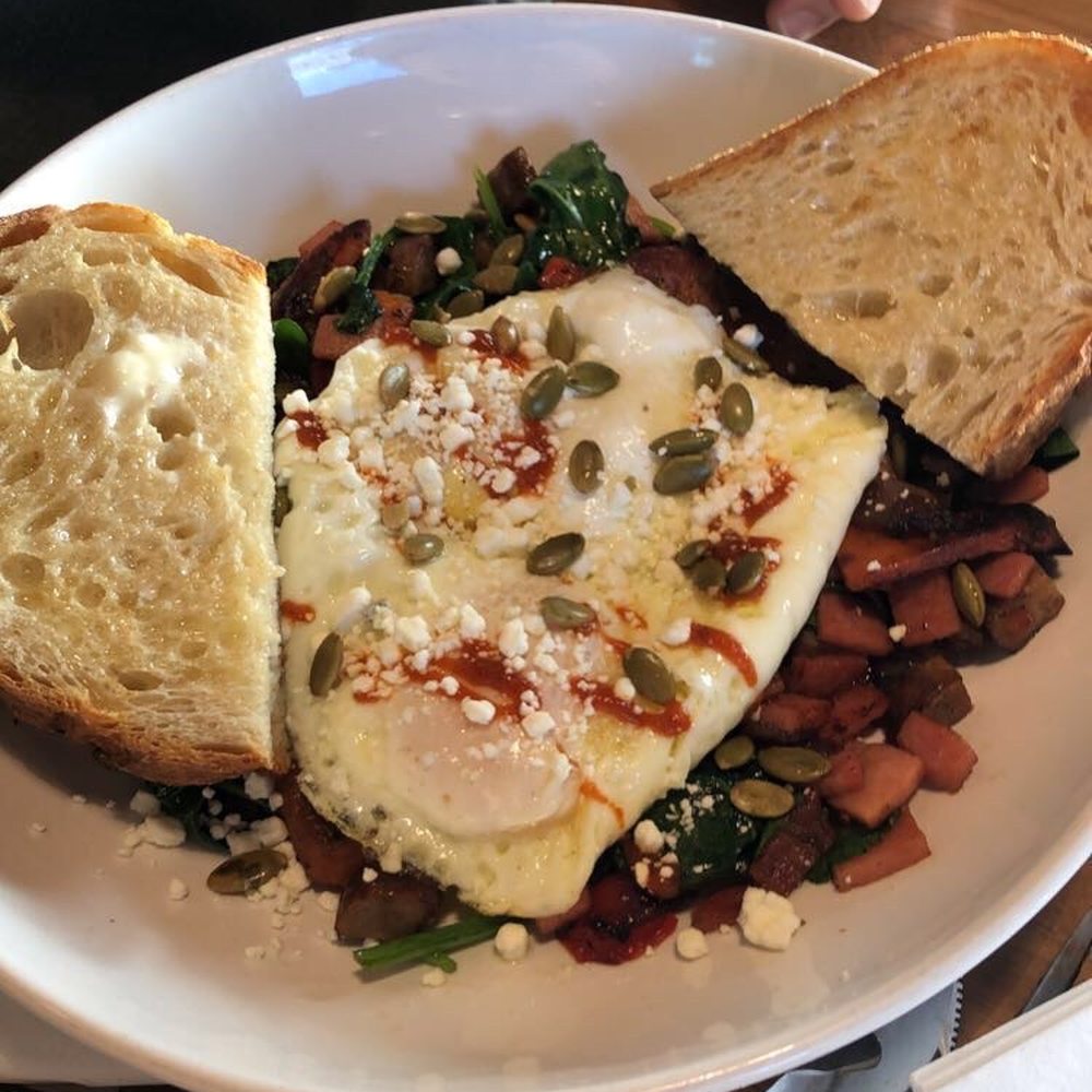 Wildflower - Sweet Potato and greens bowl, we added meat. - Breakfast & Brunch Near Me - Prescott, Arizona Wildflower - Sweet Potato and greens bowl, we added meat. - Breakfast & Brunch Near Me - Prescott, Arizona