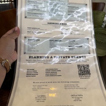Farmer's Table - Menu - New American Near Me - La Mesa, California