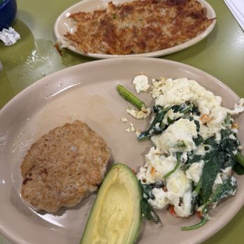 Snooze, an A.M. Eatery - Protein & Veggie Egg White Scramble + side of hash browns - Breakfast & Brunch Near Me - Dunwoody, Georgia Snooze, an A.M. Eatery - Protein & Veggie Egg White Scramble + side of hash browns - Breakfast & Brunch Near Me - Dunwoody, Georgia