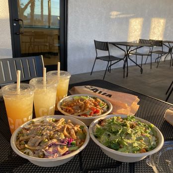 Cava - build your own bowls with pineapple apple drink - Mediterranean Near Me - Long Beach, California Cava - build your own bowls with pineapple apple drink - Mediterranean Near Me - Long Beach, California