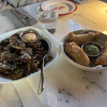 Pinsa Rossa - Crispy Brussel sprouts, Stuffed Squash Blossoms - Italian Near Me - San Francisco, California Pinsa Rossa - Crispy Brussel sprouts, Stuffed Squash Blossoms - Italian Near Me - San Francisco, California