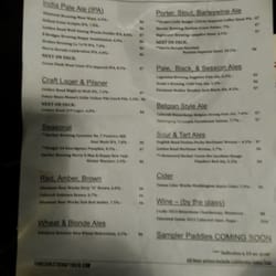 Three Sheets Craft Beer Bar - Beer menu