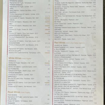 LA Puglia - Wine list - Italian Near Me - Santa Monica, California