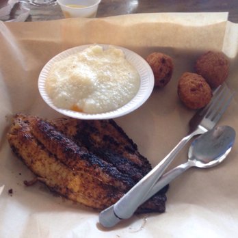 The Fish House - Grilled Catfish, cheese grits and hush puppies Lunch special $9.99 - Seafood Near Me - Americus, Georgia The Fish House - Grilled Catfish, cheese grits and hush puppies Lunch special $9.99 - Seafood Near Me - Americus, Georgia