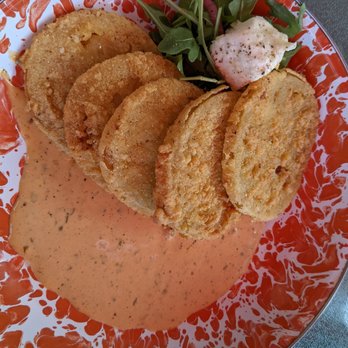 The Rooster - Fried green tomato "salad" - American Near Me - Naples, Florida The Rooster - Fried green tomato "salad" - American Near Me - Naples, Florida
